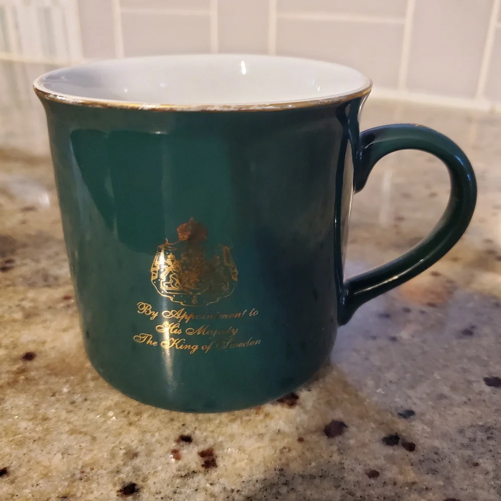 Vintage GEVALIA COFFEE CUP Shiny Dark Green Ceramic Glaze Coffee Mug - Picture 8 of 8